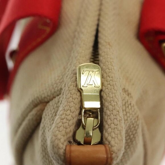 LOUIS VUITTON Antigua Cabas MM Tote Bag Beige Red M40035 LV Auth 137279 - Picture 13 of 16